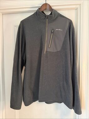 Eddie Bauer Charcoal Gray Quarter-Zip Performance Pullover
